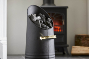Inglenook 23" Black Coal Hod With Gold Handles